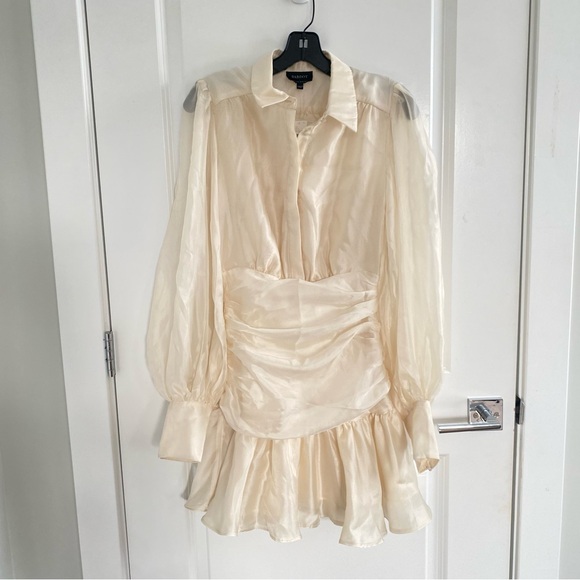 Anthropologie Bardot Milani Drop-Waist Organza Mini Shirt Dress Sz S 4 NWT - Picture 3 of 5